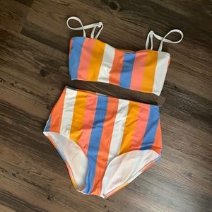 Roolee Candy Stripe 2-Piece Swimsuit Set